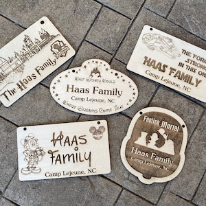 Personalized Theme Park Sign for Stroller ID Tags, Stroller Name Plates, Amusement Park ID, Stroller License Plate