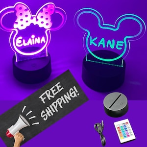 Personalized LED Sign for Childs Room Night Light Birthday Gift for Kids room decor Party gift personalized favor light up sign custom gift