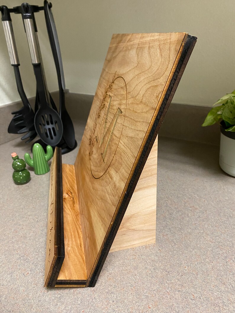Recipe Book Holder/ Wooden Book Holder/ Kitchen Stand/ Cook Etsy