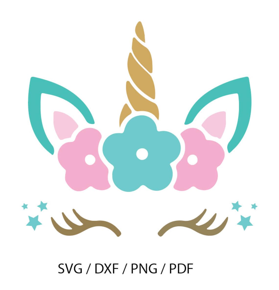 Flower Unicorn SVG Cricut Instant Download Unicorn PNG | Etsy