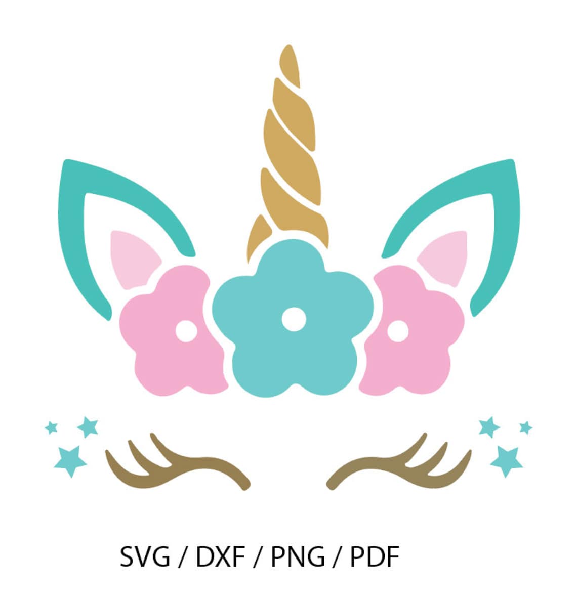 Flower Unicorn SVG Cricut Instant Download Unicorn PNG Etsy