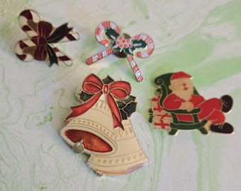 A Lot of Vintage Holiday Brooch/Lapel Pins - Set of 4
