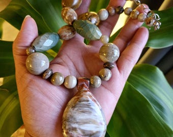 Agate & Jasper Bead Necklace by Jay King - 22 inch