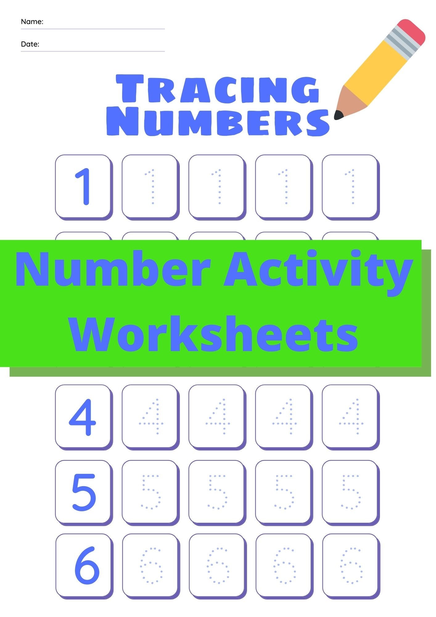 kids number activity worksheets number tracing activity etsy