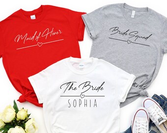 Bachelorette Party Shirts, Bride Shirt, Bride Squad Shirt, Maid of Honor Shirt, Bridesmaid Shirt, Matching Bachelorette Party Shirts