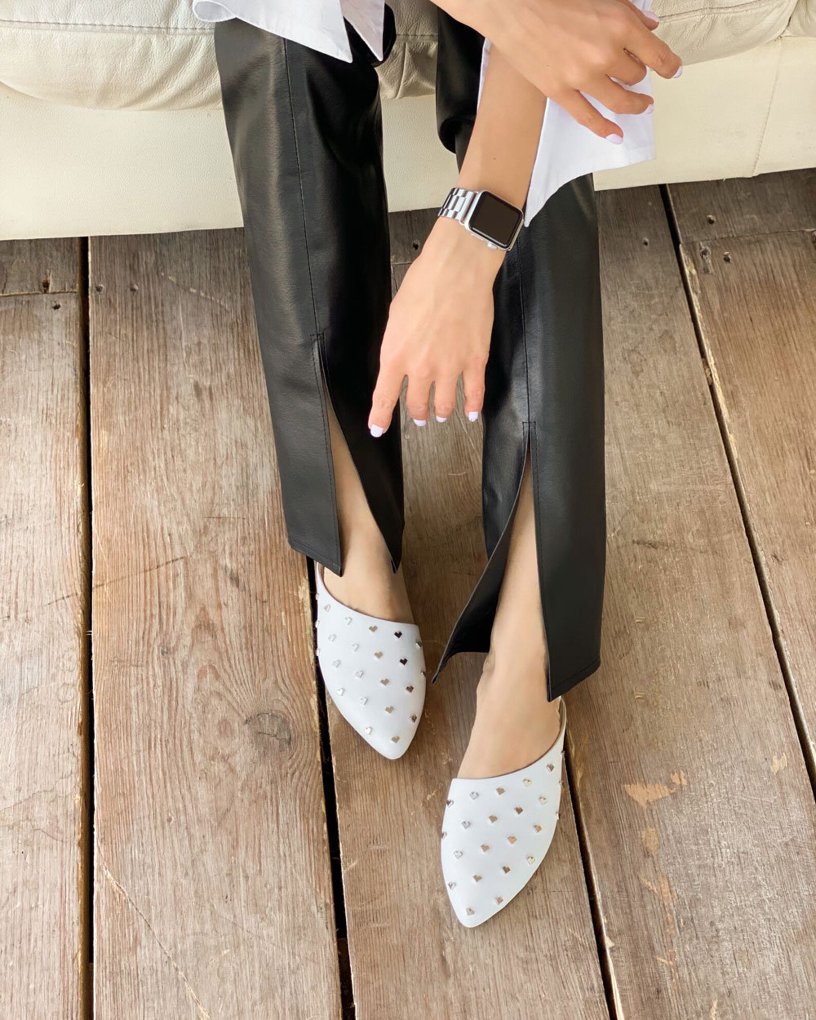 flat heel mules