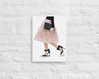 Meisje Fashion Illustratie Canvas