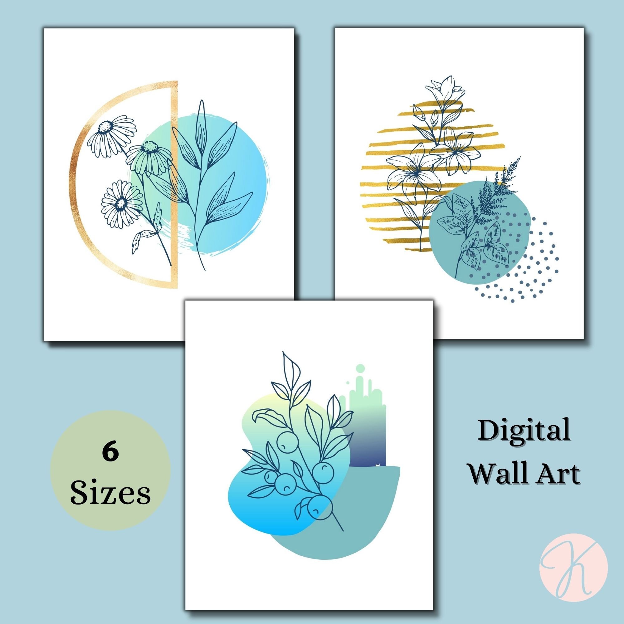 Printable Wall Art Blue Abstract Wall Art Home Wall Décor - Etsy
