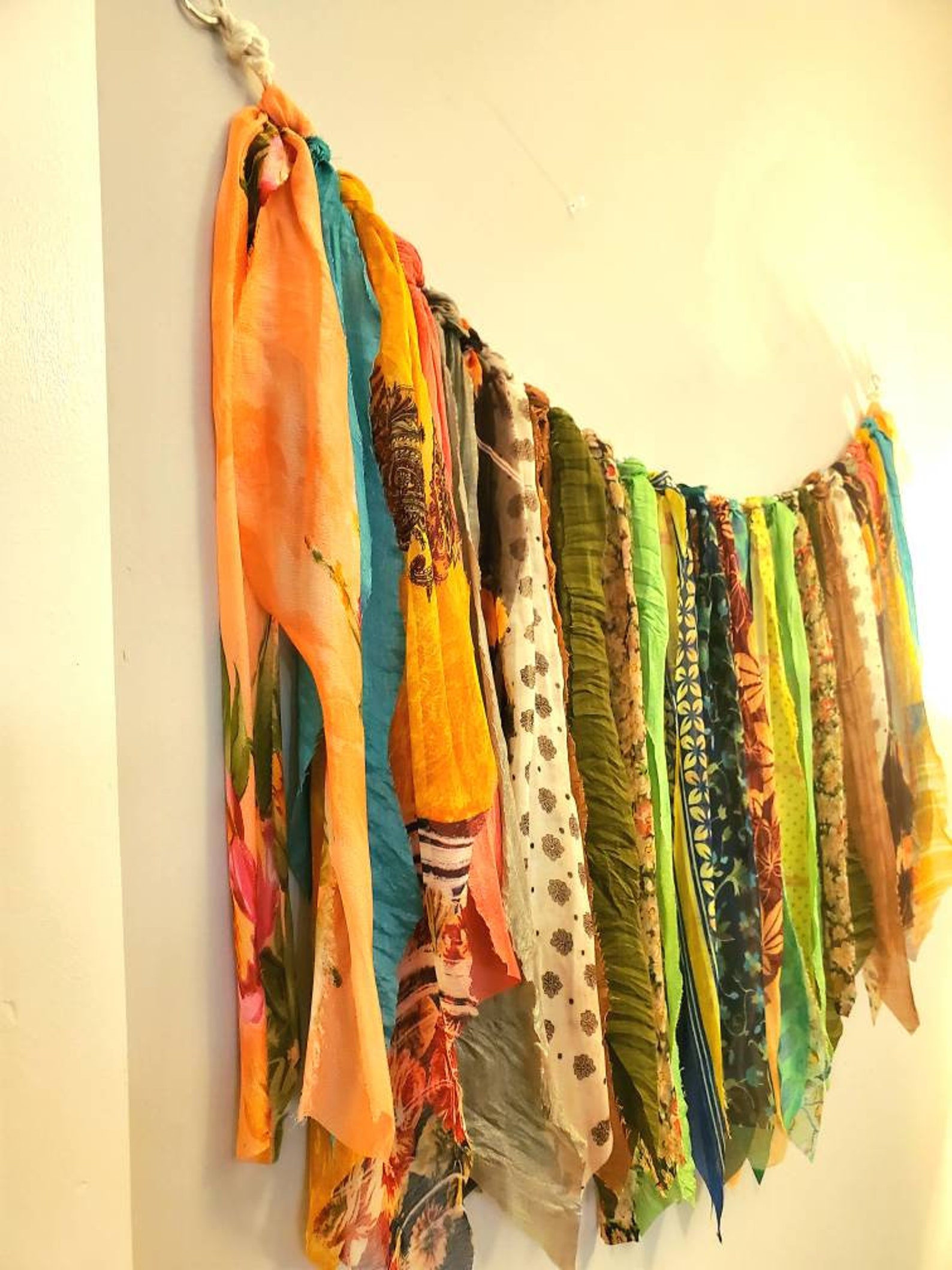Boho Gypsy rag curtains /garland hippie decor....vintage Etsy