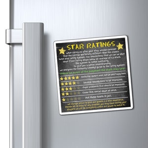 AirBnb/VRBO 5 Star Rating Explanation Magnet Chalk