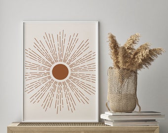 Boho Abstract Sun Sunlight Beam Wall Art Print | | d’art mural abstrait céleste | d’affiches Boho | de décor Boho | d’art d’affiche minimale Cadeau à la maison