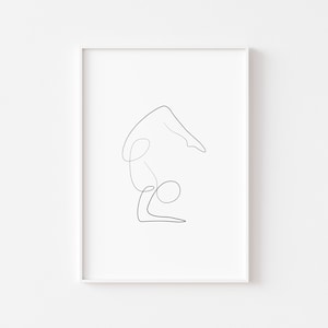Scorpion Pose Meditation Yoga Sport Line Modern Abstract Hand Drawings Art Print / Wall Art / Minimal Poster Art / Yoga Poster / Yoga Pose