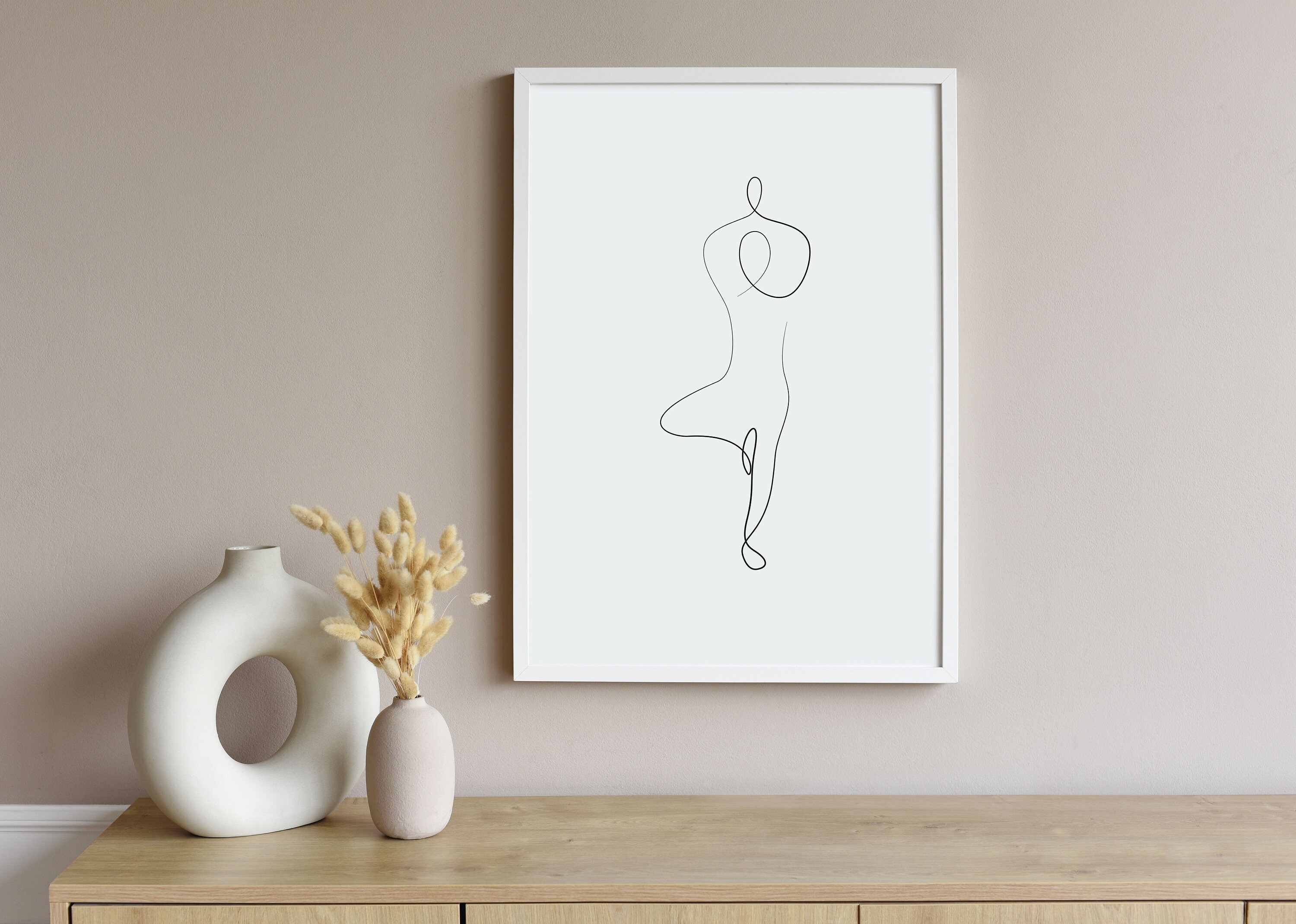 Yoga Pose Line Art Print Set: Modern Abstract Drawings - Etsy