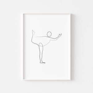 Dancer Pose Meditation Yoga Sport Line Modern Abstract Hand Drawings Art Print | Wall Art | Minimal Poster Art | Yoga Poster | Yoga Pose