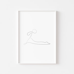 Postura del perro Meditación Yoga Sport Line Moderno Abstracto Dibujos a Mano Art Print / Wall Art / Minimal Poster Art / Yoga Poster / Yoga Pose