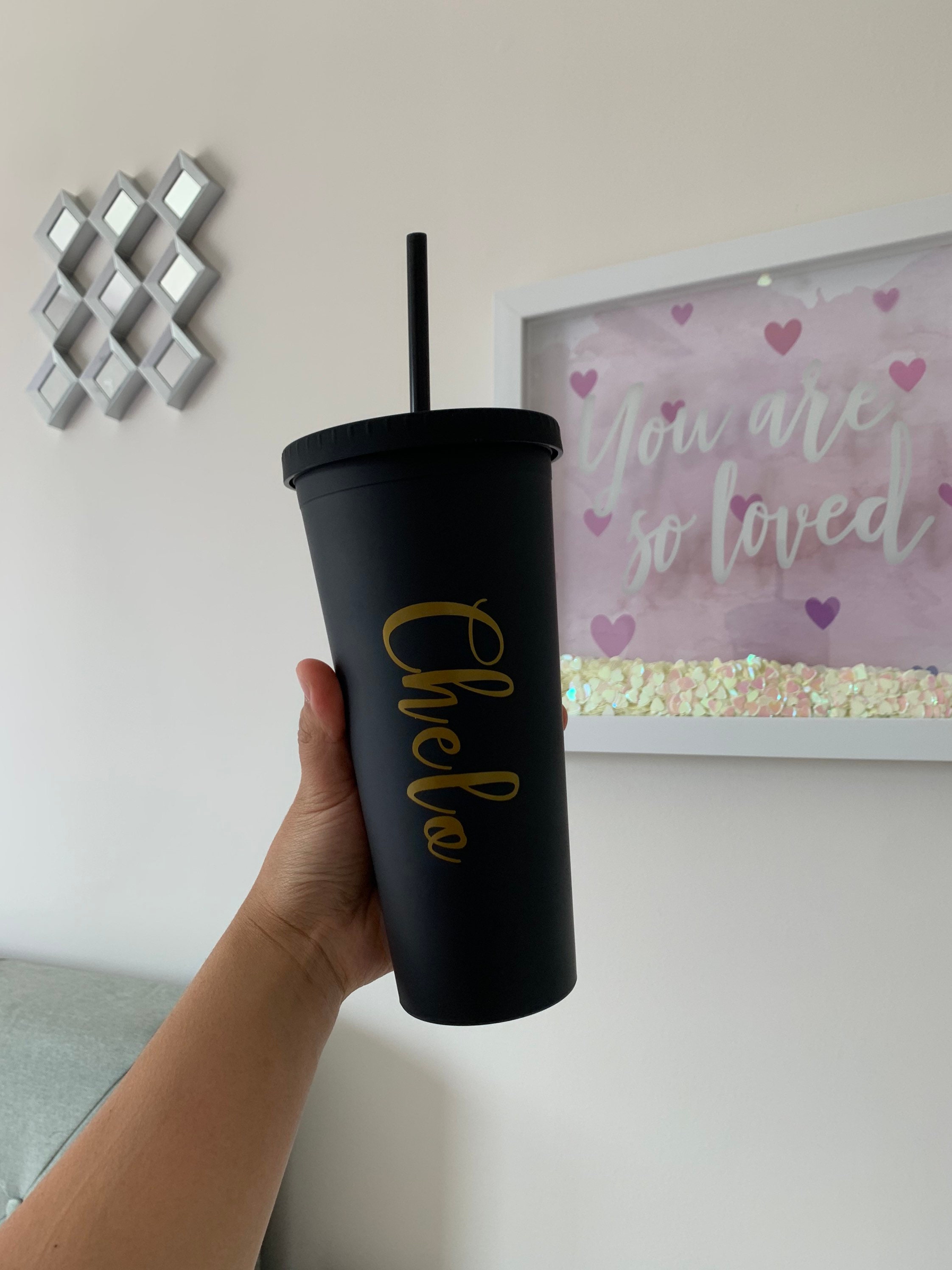 Acrylic Tumbler with Lid and Straw Etsy