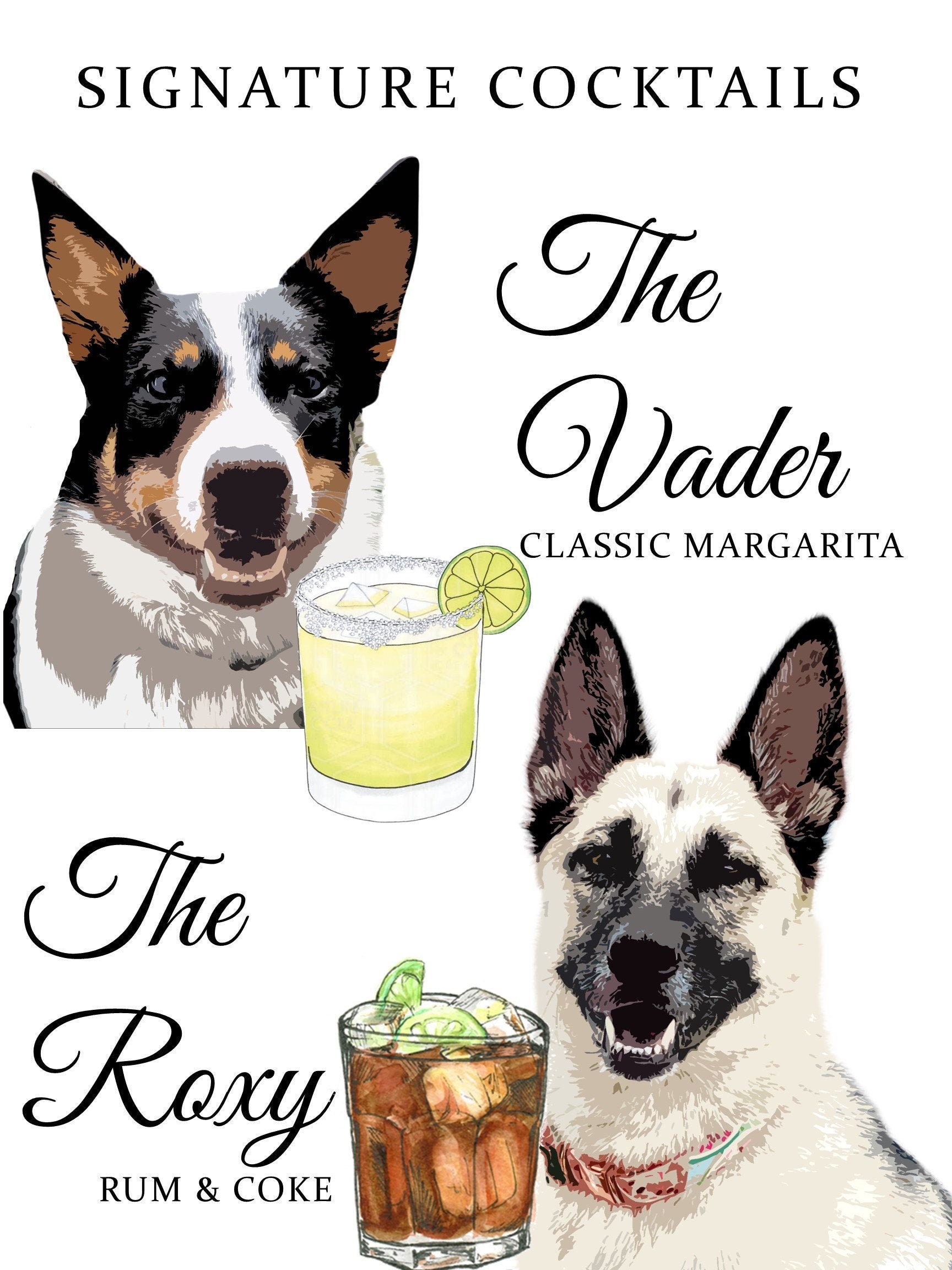 Signature Drink Sign With Pet Wedding Cocktail Sign With Dog Etsy