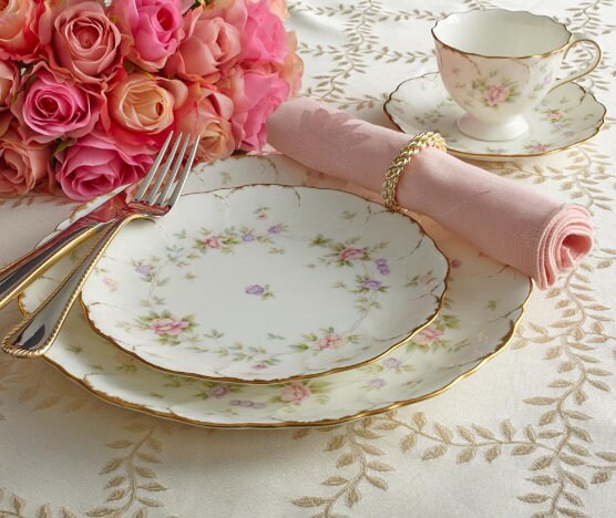 Mikasa Remembrance Bone China Dinner Set Gold Brushed Pink