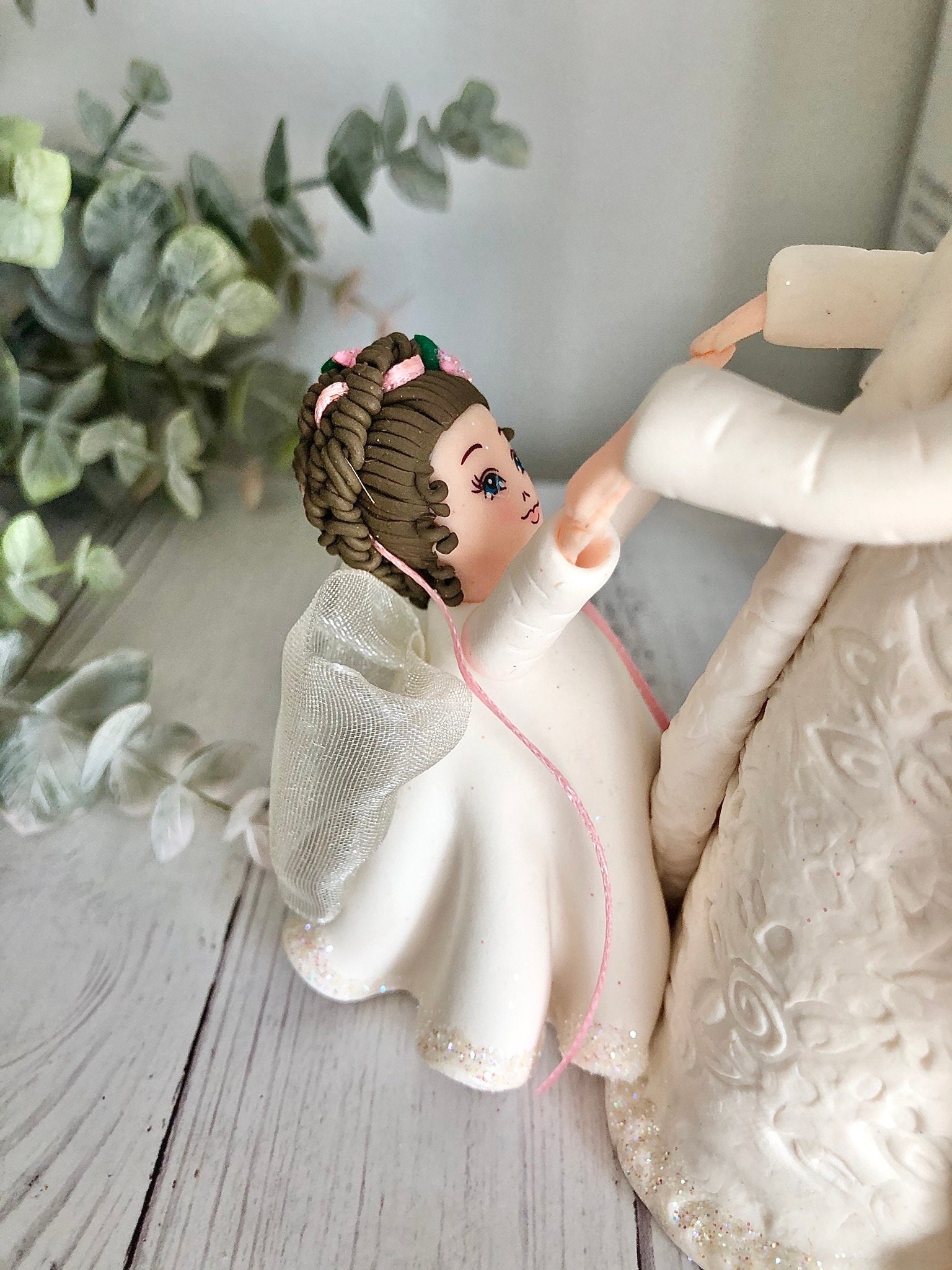 Kneeded Angel Figurine mother and daughterKneededAngel Etsy