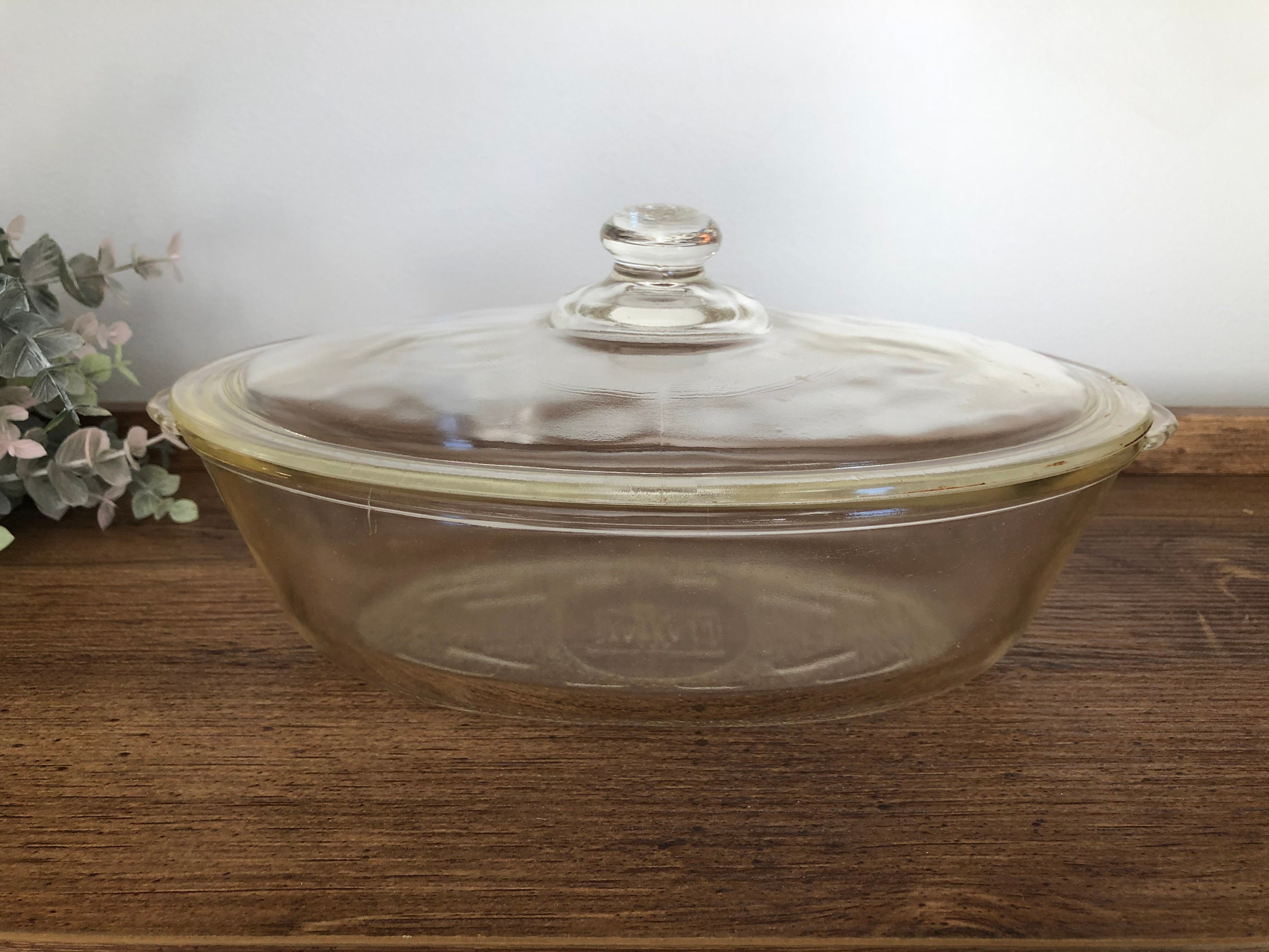 Vintage Glasbake Casserole Dish W/ Lid Glasbake clear glass Etsy
