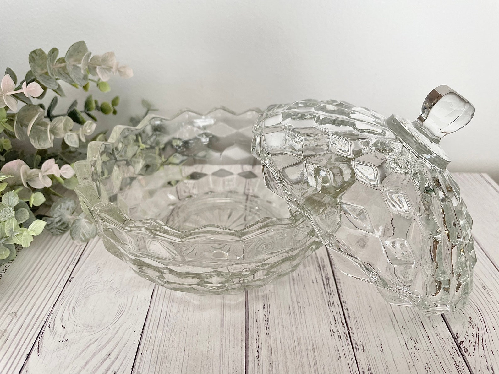 Beautiful CutGlass Candy Bowl with LidCrystalLidded Etsy