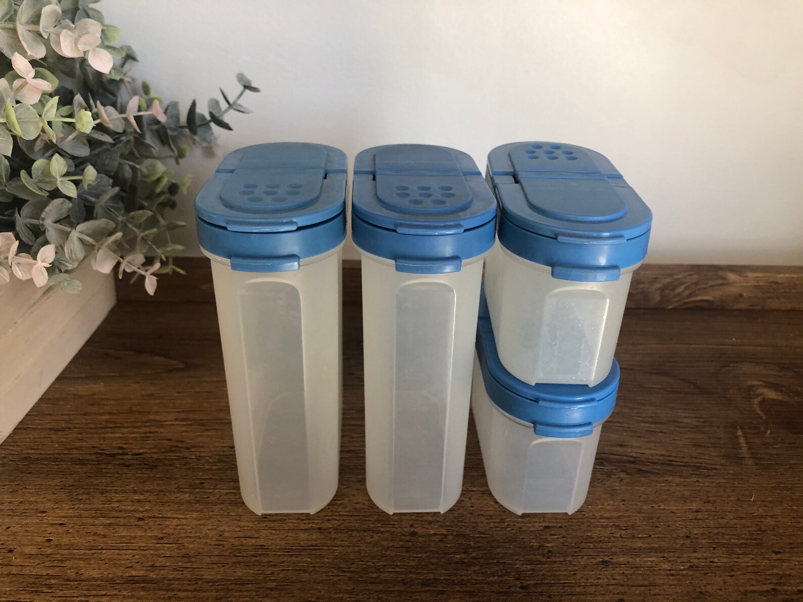 Tupperware Spice Shaker Containers with Blue SealsModular Etsy