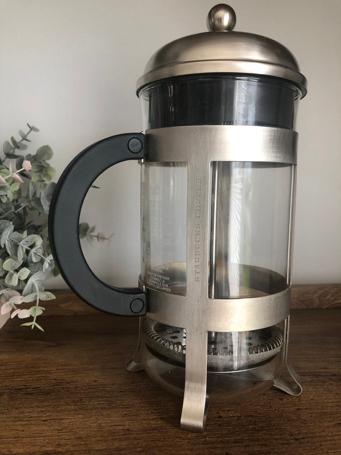 Starbucks Bodum Chrome French Press 8 Cup Signature Barista Etsy