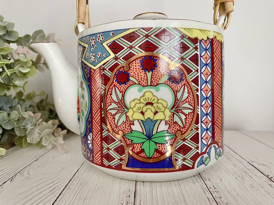 Vintage Imari Ware Porcelain Teapot Made in Japan Beautiful Etsy