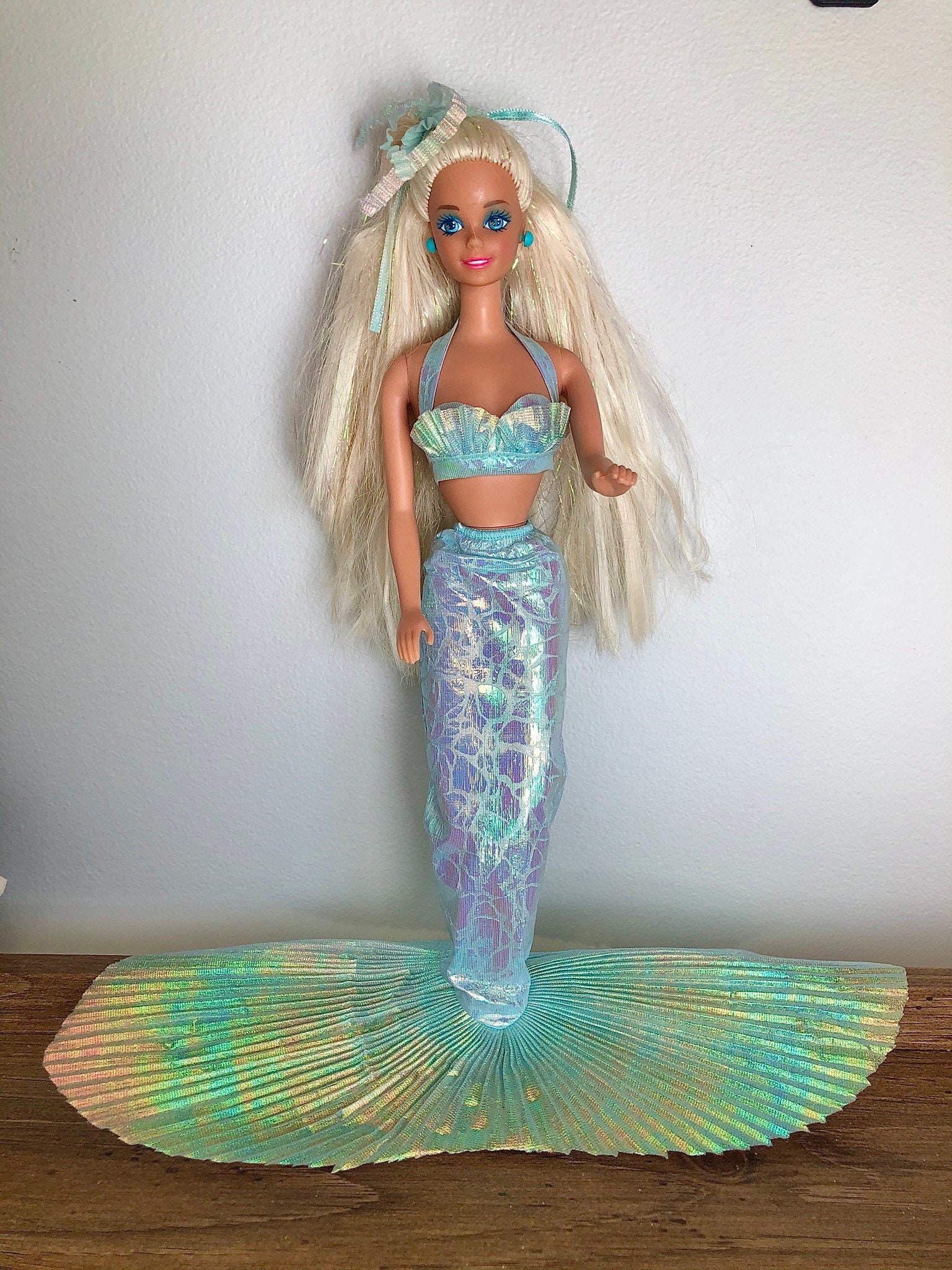 1990s Mermaid Barbie-Mattel Blue Mermaid Barbie 1434 1991 | Etsy