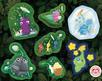 Pikmin Inspired Laminated Vinyl Stickers
