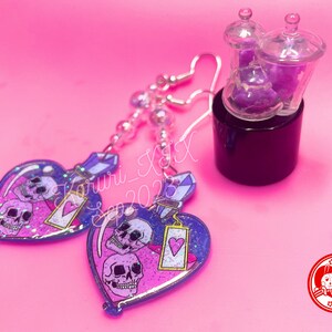Pastel Goth Love Potion Clip On/Hook Earrings