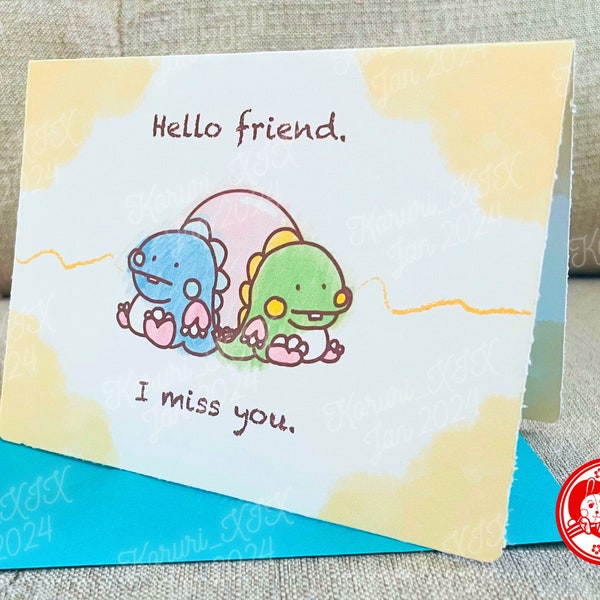 Bubble Bobble Inspired Friendship I Miss You Card
