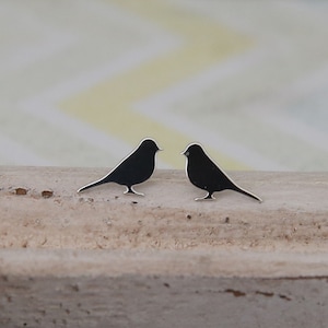 Silver bird earrings, pair of birds, tiny sterling silver stud earrings, little girls earrings, small bird earrings, silver bird post