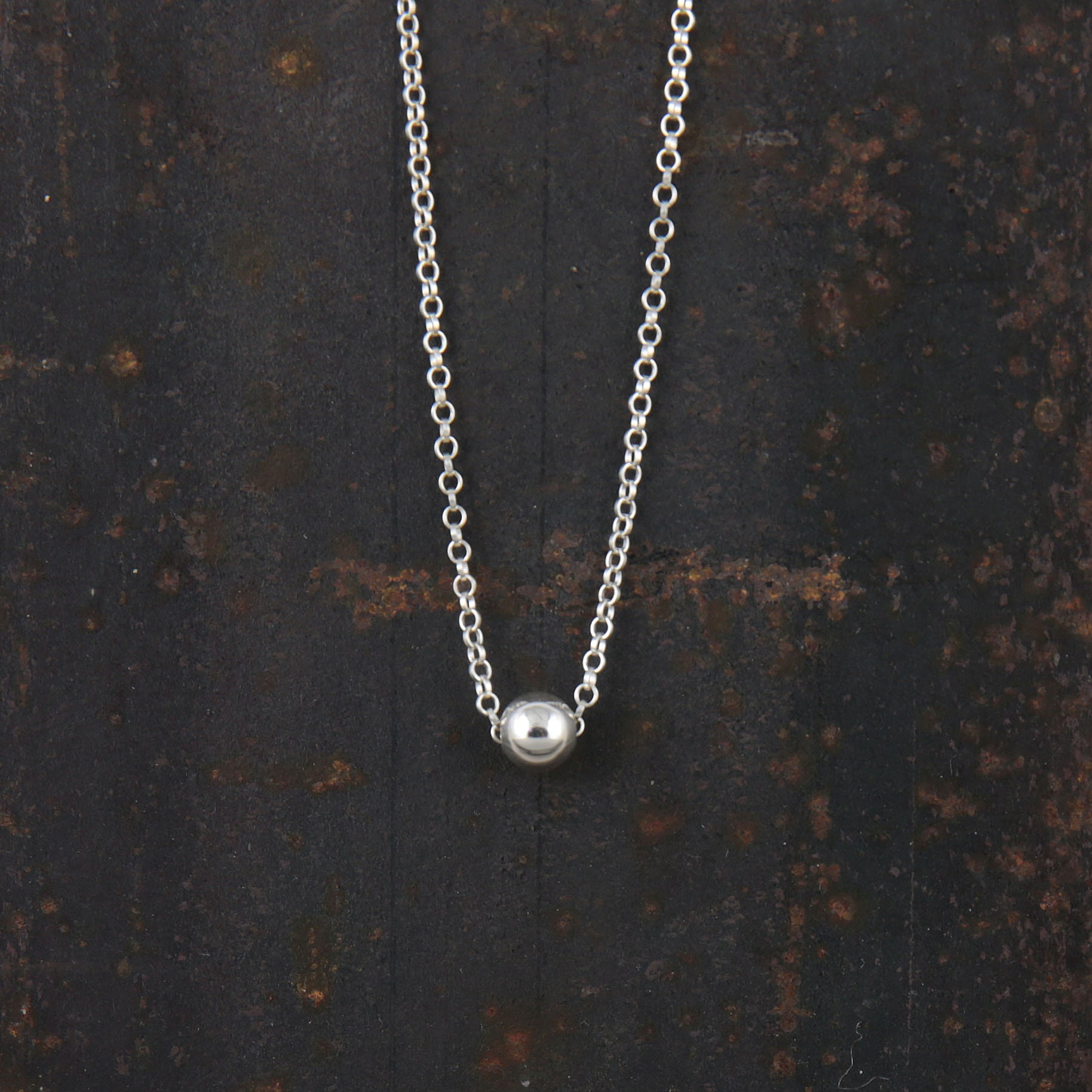 ネックレス・ペンダント [KINDABABY] [925silver] black line silver ball necklace 925 Sterling Silver Ball Bead Chain Necklace 2, 3, 4, 5, 6