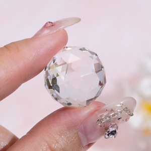 Sfera sfaccettata di quarzo ialino, cristallo di quarzo ialino, sfera da discoteca di cristallo, sfera di cristallo, sfera di cristallo, meditazione, reiki, cristalli curativi