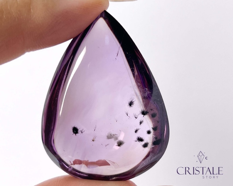 Rare Amethyst With Hollandite, Teardrop, Rare Crystals, Pendant, Reiki ...