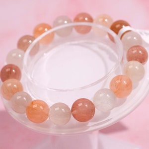 High Quality Rabbit Hair Quartz Bracelet, Pink Rutilated Quartz, Rutile, Crystal Beaded Bracelet, Healing Crystals, Crystal Gift, Jewelry