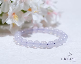 Purple Chalcedony Bracelet, Purple Chalcedony, Crystal Beaded Bracelet, Healing Crystals, Crystal Gift, Jewelry