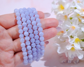 Blaues Spitzen-Achat-Armband, blaues Spitzen-Achat-Armband, Kristallperlen-Armband, Heilkristalle, Kristall-Geschenk, Schmuck