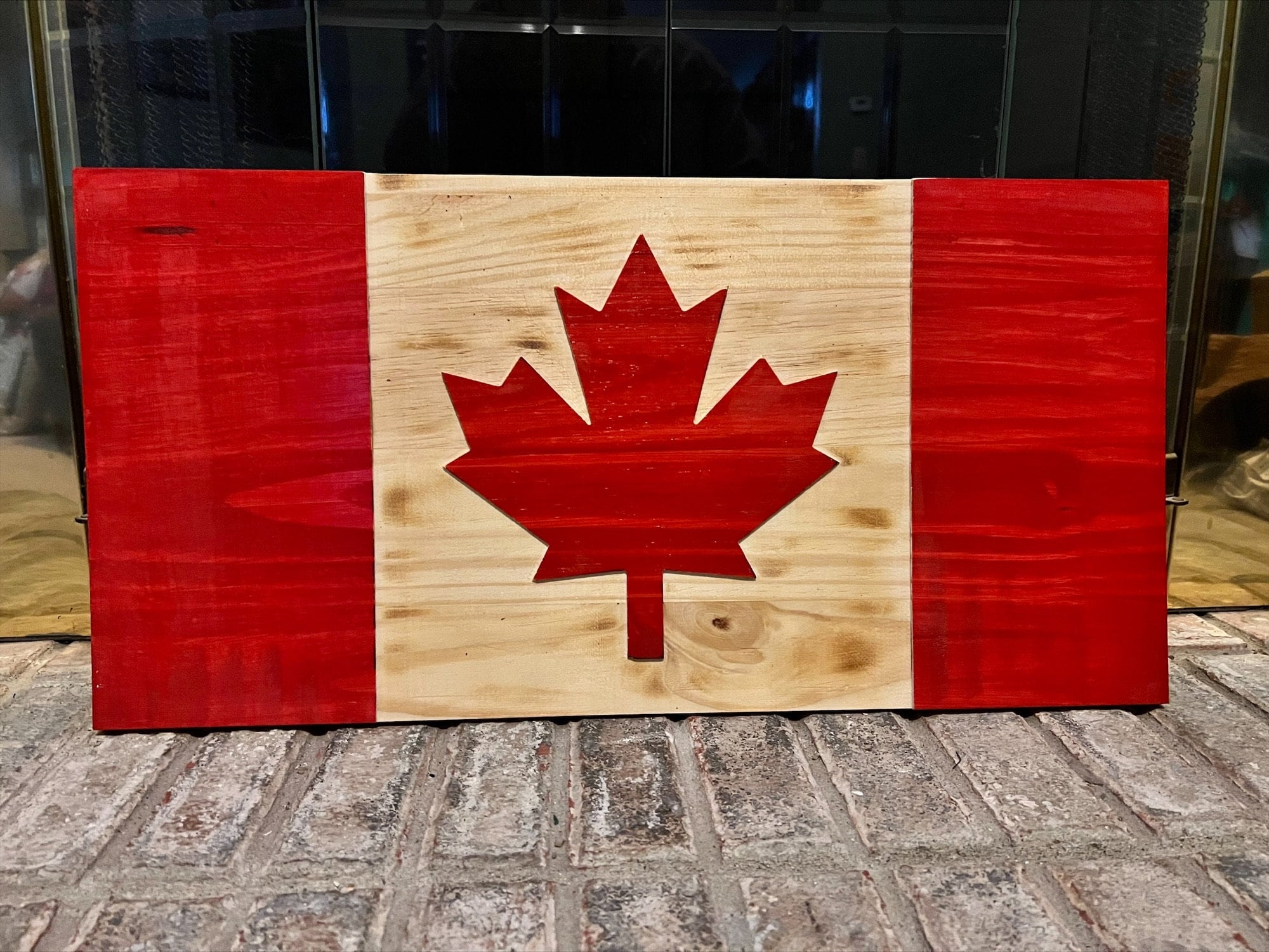 Rustic Canadian Flag Wall Art Wooden Canadian Flag Man Cave Art