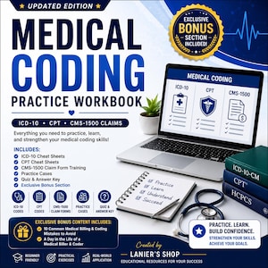 Medical Coding Practice Workbook: ICD-10, CPT & HCPCS Guide