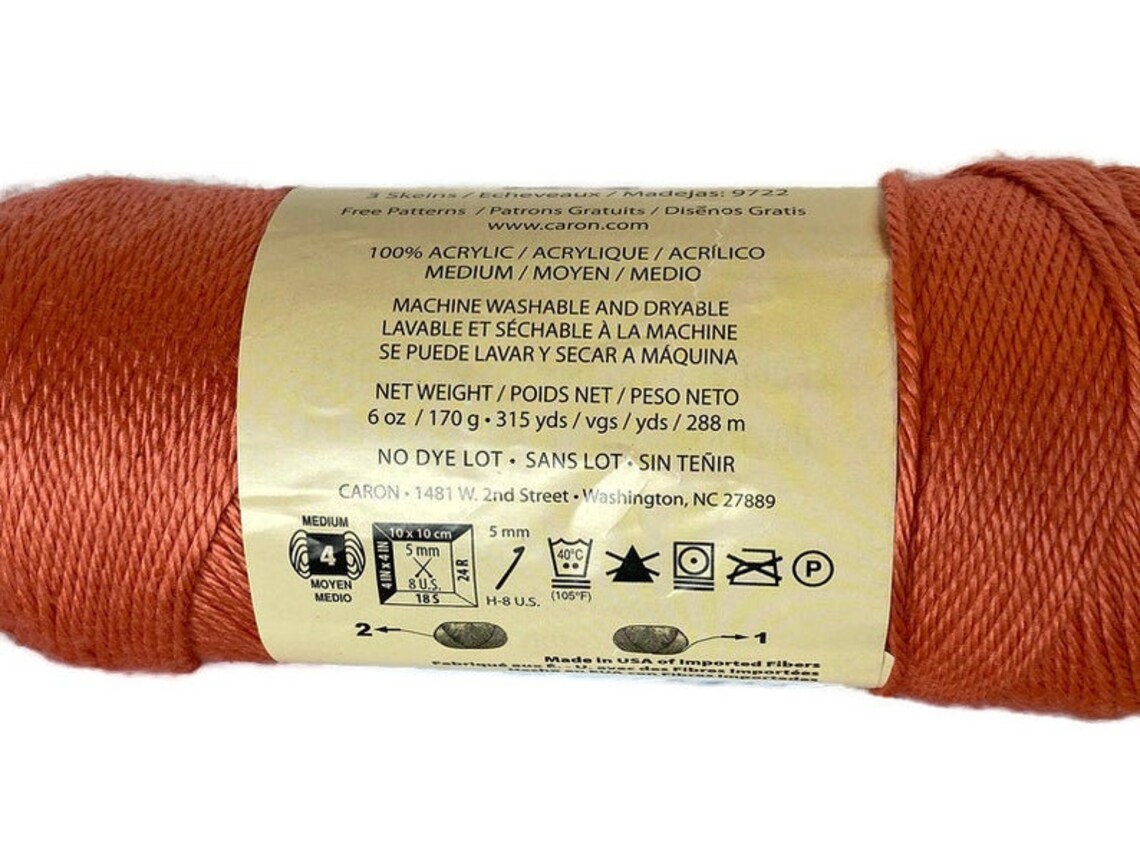 1 Skeins of Caron Simply Soft Persimmon Yarn Worsted Yarn 4 Etsy