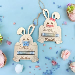 Personalised Easter Bunny Money Holder, Easter Money Holder,  Easter Bunny Money Holder, Easter Basket Stuffers, Easter Gift for Kids, Gifts