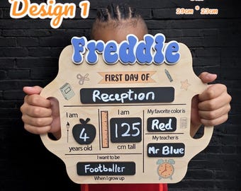 Cartello personalizzato per il primo giorno di scuola / Tavola in legno per le tappe fondamentali