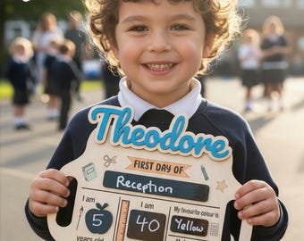 Cartello personalizzato per il primo giorno di scuola / Tavola in legno per le tappe fondamentali
