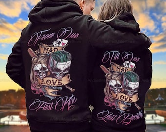 personalised couple hoodies