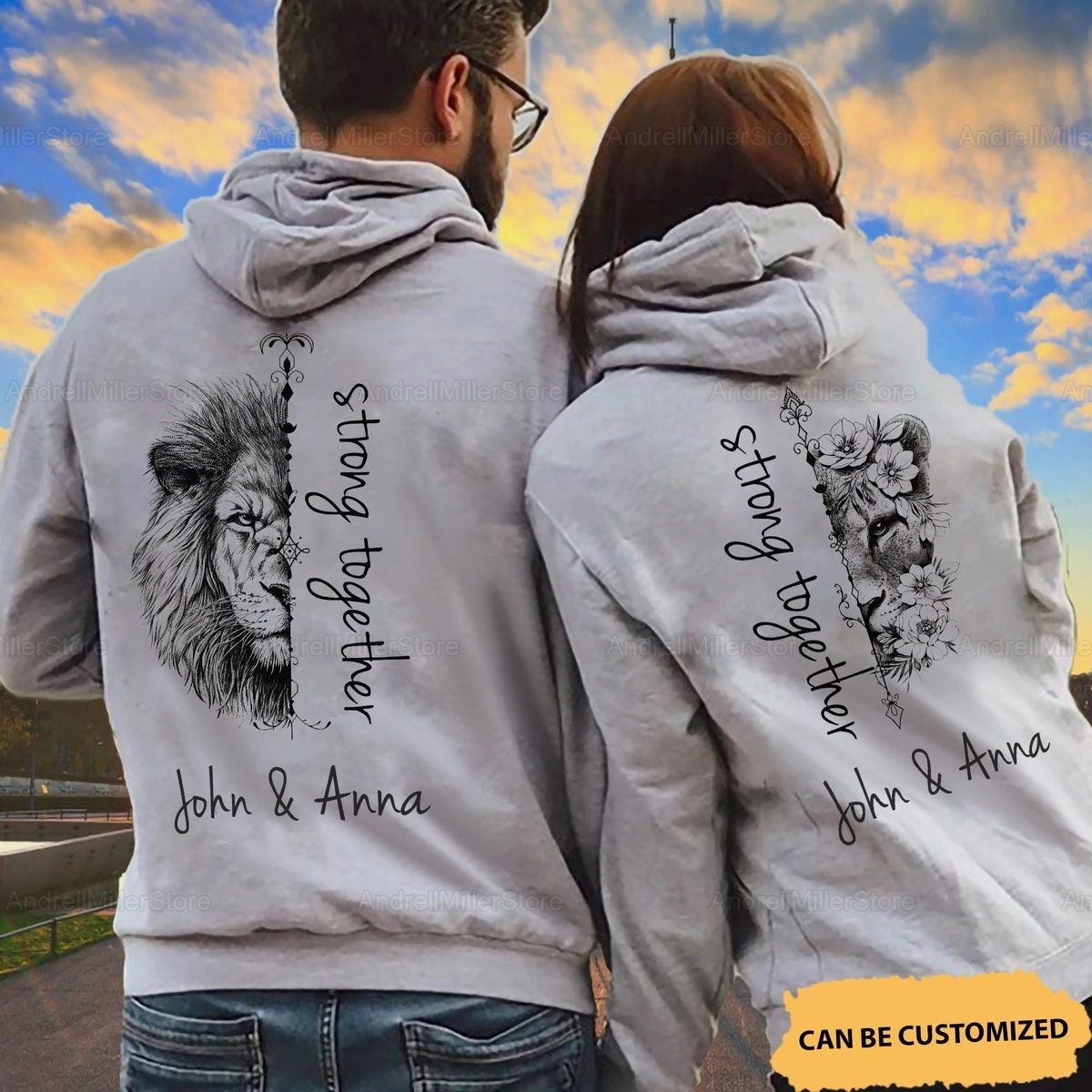 Lion Hoodie Couple Strong Together 