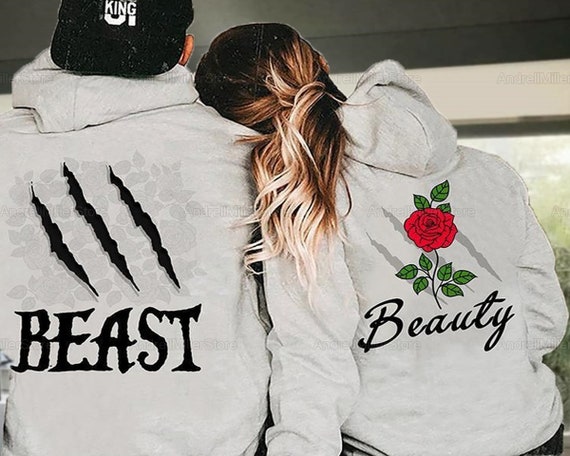 beauty beast couple hoodies