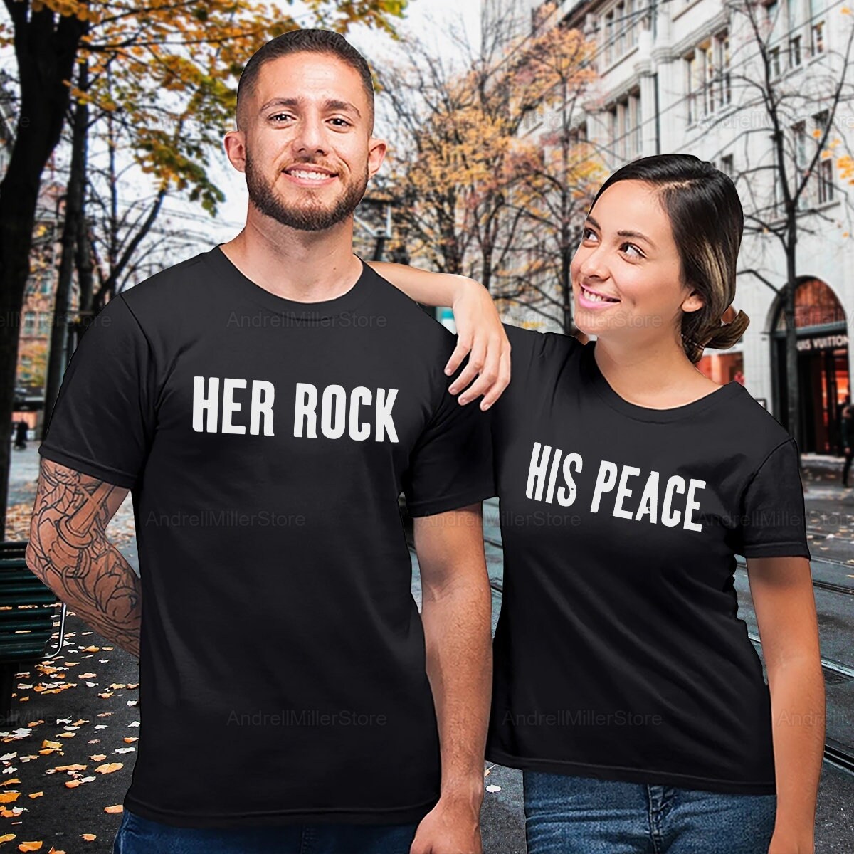 Her Rock \u0026 Her Peace Couple Shirts 