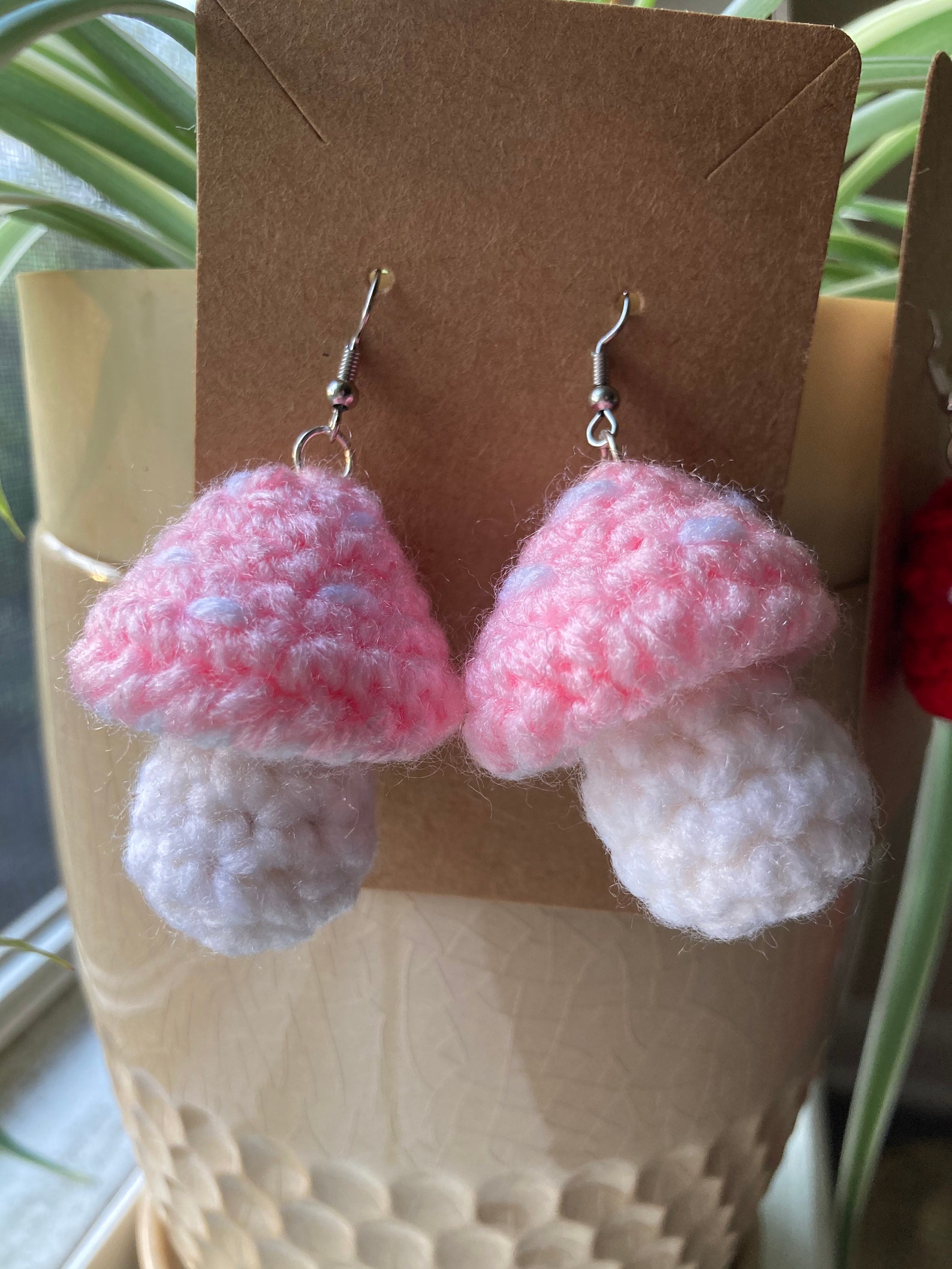 Crochet Mushroom Earrings Etsy